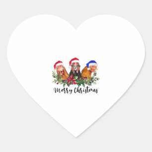 Merry Christmas Chicken Heart Sticker