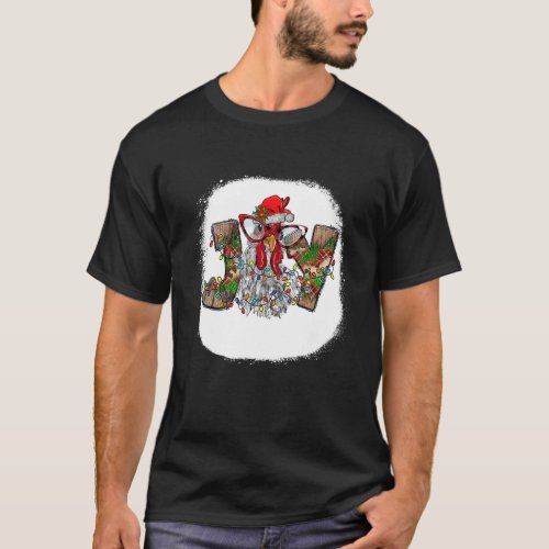 Merry Christmas Chicken Joy Santa Hat Lights Xmas T_Shirt