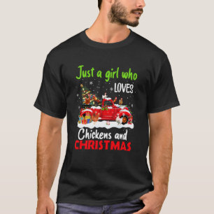 Merry Christmas Chicken Santa Hat Lights Xmas Fun T-Shirt