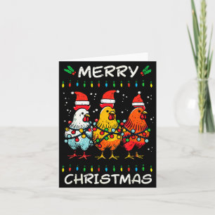 Merry Christmas Chickens Santa Xmas Farming Men Wo Card