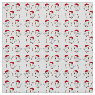 Merry Christmas Chick's with Santa Hats  Fabric