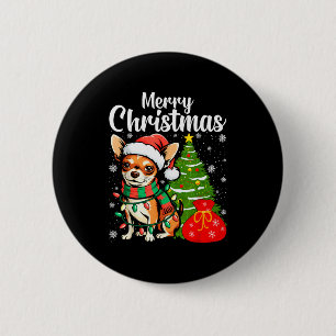 Merry Christmas Chihuahua Button