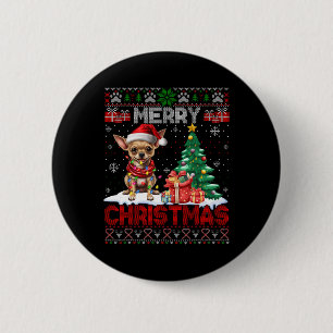 Merry Christmas Chihuahua Dog Lover Family Ugly Xm Button