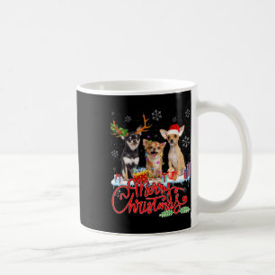 Merry Christmas Chihuahua Dogs Santa Reindeer Ligh Coffee Mug