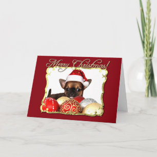 Merry Christmas chihuahua puppy Holiday Card