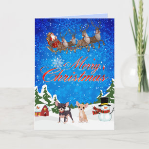 Merry Christmas Chihuahua With Santa Holiday Card