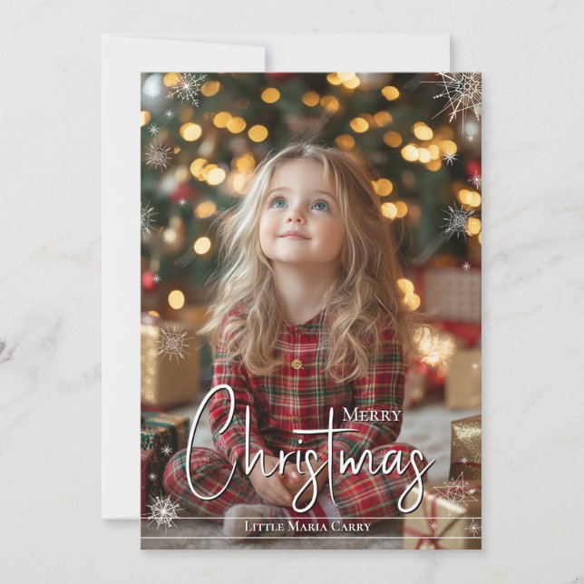Merry Christmas Children Photo Holiday Card (Front)