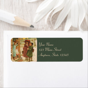 Merry Christmas Children Return Address Labels