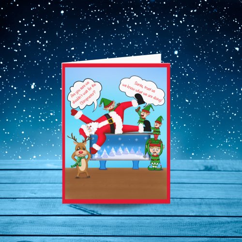 Merry Christmas Chiropractor Santa  Elves Holiday Card