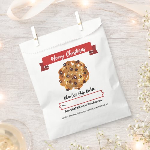 Merry Christmas Chocolate Chip Cookies Gift Bag