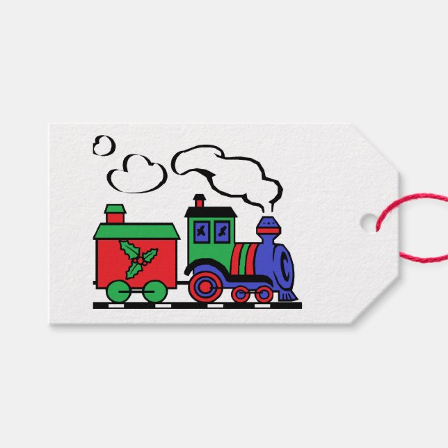 Merry Christmas Choo Choo Gift Tags (Front (Horizontal))