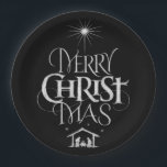 Merry Christmas Christian Calligraphy Chalkboard Paper Plates<br><div class="desc">We say 'Merry Christmas' but often we forget the origin of the words. This original hand lettering uses its unique design to tell the story simply and elegantly. Show your CHRISTmas spirit and share the spirit of your faith with others. This plate also comes with a 'real' chalkboard background and...</div>