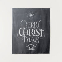 Merry Christmas Christian Calligraphy Chalkboard