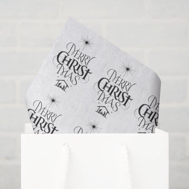 Merry CHRISTmas Christian Calligraphy Christ Jesus Tissue Paper (Gift Bag)