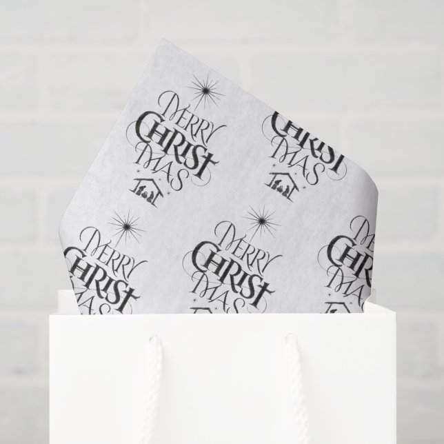 Merry CHRISTmas Christian Calligraphy Christ Jesus Tissue Paper (Gift Bag)
