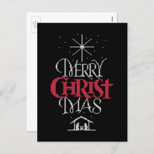 Merry CHRISTmas Christian Calligraphy Lettering Holiday Postcard