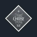 Merry CHRISTmas Christian Chalkboard Calligraphy Napkins<br><div class="desc">Merry CHRISTmas Religious Chalkboard Calligraphy We say 'Merry Christmas' all the time, but often forget the origin of the words. This art features original hand lettering that in its unique design tells the story of Christmas, simply and elegantly in the fashionable chalkboard look. Show your CHRISTmas spirit to family and...</div>
