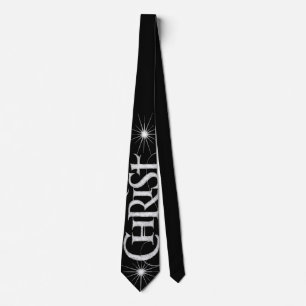 Merry CHRISTmas Christian Chalkboard Calligraphy Neck Tie
