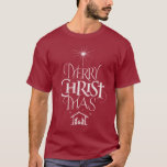 Merry CHRISTmas Christian Chalkboard Calligraphy T-Shirt<br><div class="desc">We say 'Merry Christmas' but often we forget the origin of the words. This original hand lettering uses its unique design to tell the story simply and elegantly. Show your CHRISTmas spirit.</div>