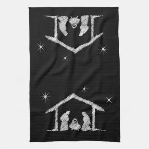 Merry CHRISTmas Christian Chalkboard Nativity Kitchen Towel