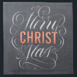 Merry CHRISTmas Christian Christ Chalkboard Chalk Napkin<br><div class="desc">Light his name up in marquee lights and make people remember why we say 'Merry CHRISTmas'. This design comes in a few variations and you might want to check them all out to see exactly which direction you want to take. The professional lettering by Ivan Angelic is shown in black...</div>