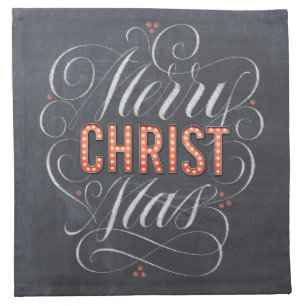 Merry CHRISTmas Christian Christ Chalkboard Chalk Napkin