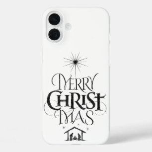 Merry Christmas Christian Christmas Calligraphy iPhone 16 Plus Case