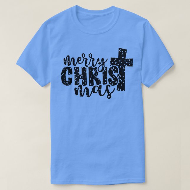 Merry Christmas Christian Cross Family Pajamas  T-Shirt (Design Front)