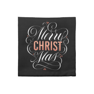 Merry CHRISTmas Christian Fancy Script Calligraphy Cloth Napkin