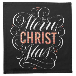 Merry CHRISTmas Christian Jesus Christ Calligraphy Napkin