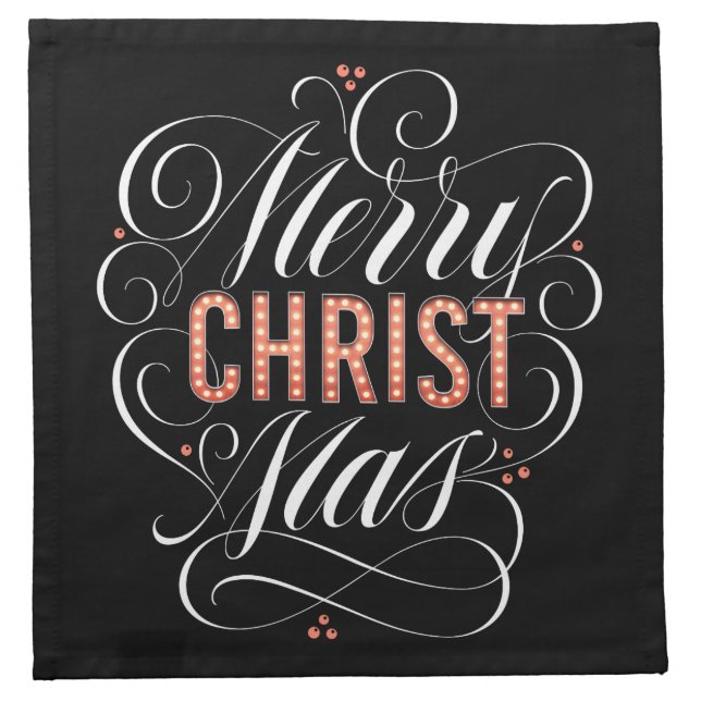 Merry CHRISTmas Christian Jesus Christ Calligraphy Napkin (Front)