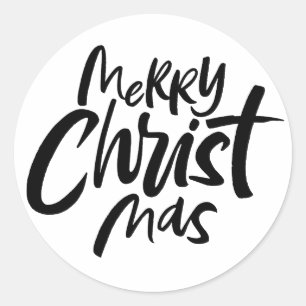 Merry Christmas Christian Jesus Christ God Classic Round Sticker