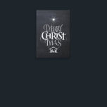 Merry Christmas Christian Jesus God Black Chalk Canvas Print<br><div class="desc">We say 'Merry Christmas' but often we forget the origin of the words. This original hand lettering uses its unique design to tell the story simply and elegantly in the fashionable and fun chalkboard look. Show your CHRISTmas spirit. Find this piece of designed lettering on other products - just check...</div>