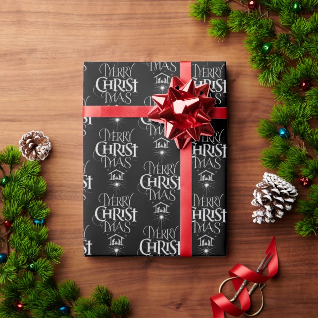 Merry Christmas Christian Nativity Star Jesus God Wrapping Paper (Holiday Gift)
