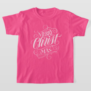Merry Christmas Christian Religious Calligraphy T-Shirt