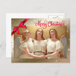 Merry Christmas. Christmas Angels Holiday Postcard