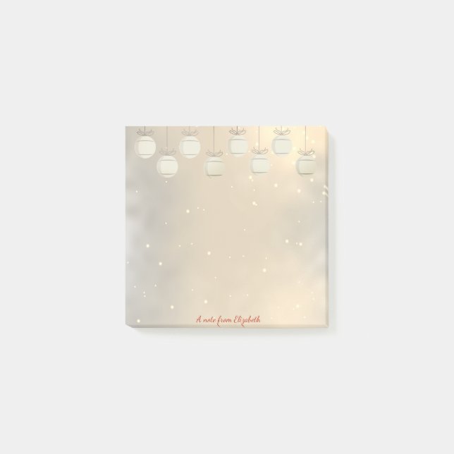 Merry Christmas,Christmas Balls,Gold -Personalized Post-it Notes (Front)