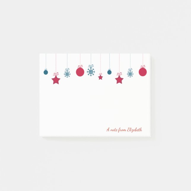 Merry Christmas,Christmas Balls-Personalized Post-it Notes (Front)