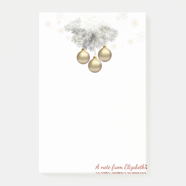 Merry Christmas,Christmas Balls-Personalized Post-it Notes (Front)