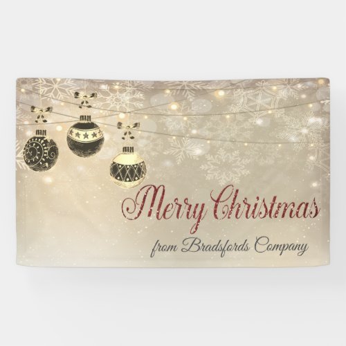 Merry ChristmasChristmas Balls Snowflakes Banner