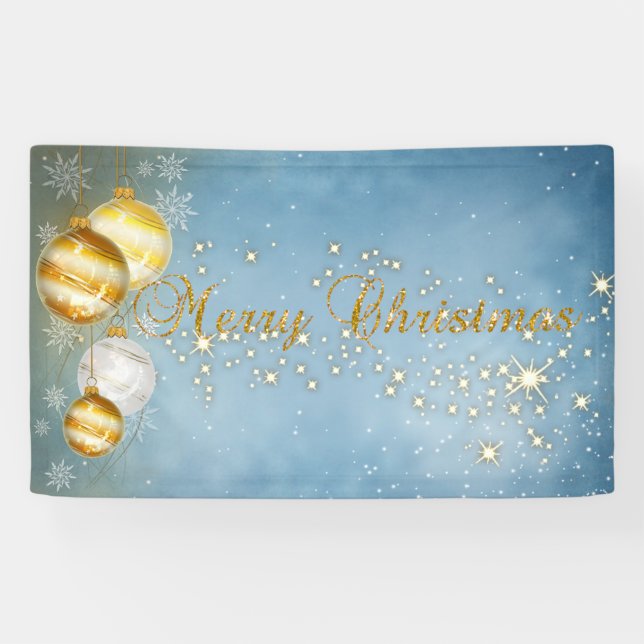 Merry Christmas ,Christmas Balls,Sparkle Banner (Horizontal)