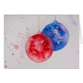 Merry christmas,Christmas balls watercolor (Front Horizontal)