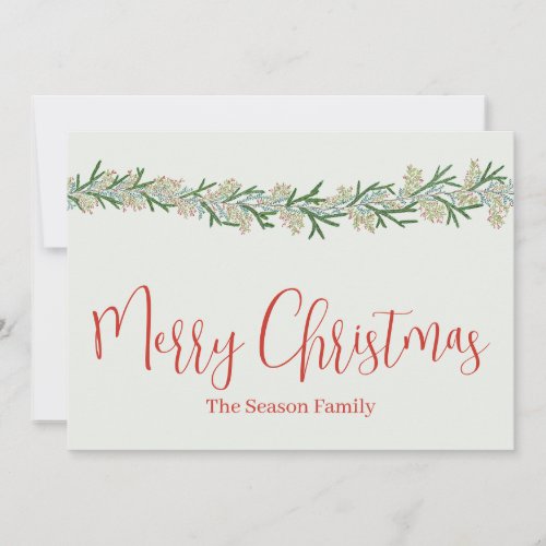 Merry Christmas Christmas berries garland Holiday Card