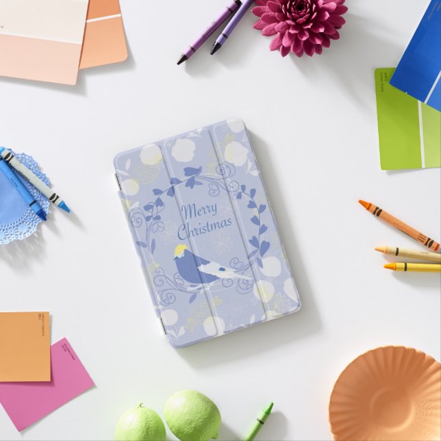 merry christmas, christmas,bird,flowers, nature, p iPad mini cover (In Situ)