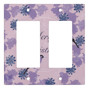 merry christmas, christmas,bird,flowers, nature, p light switch cover