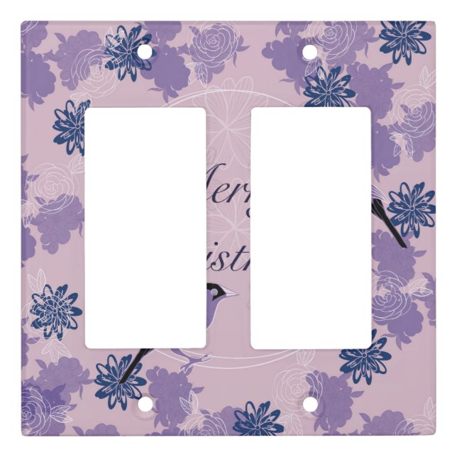 merry christmas, christmas,bird,flowers, nature, p light switch cover (Front)