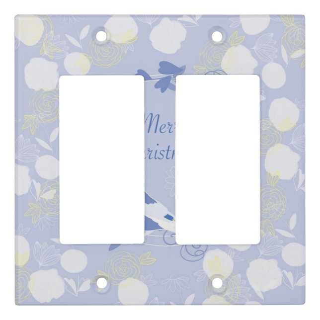 merry christmas, christmas,bird,flowers, nature, p light switch cover (Front)
