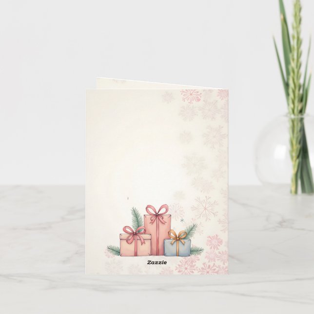 Merry Christmas! Christmas card. Christmas candy  Holiday Card (Back)