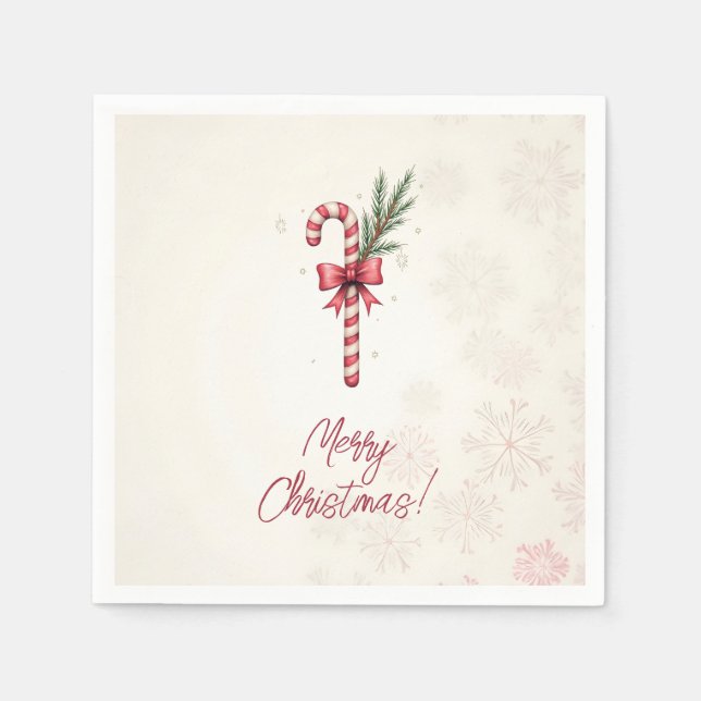 Merry Christmas! Christmas card. Christmas candy  Napkins (Front)