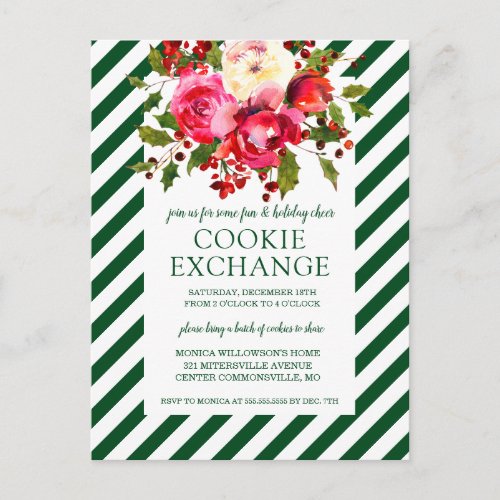 Merry Christmas  Christmas Cookie Exchange Holiday Postcard